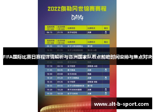 FIFA国际比赛日赛程详情解析与各洲国家队看点前瞻时间安排与焦点对决 FIFA国际比赛日赛程详情解析与各洲国家队看点前瞻时间安排与焦点对决